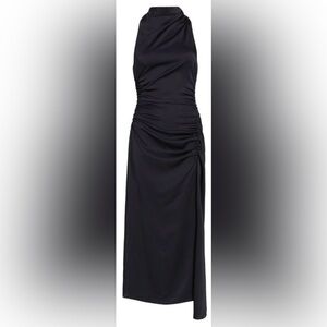 ALC Inez black midi dress.asymmetrical.sz4